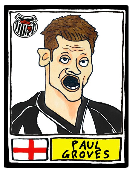 Grimsby Town - No Score Draws Mariners Edition - A3 print of 36 hand-drawn Wonky Panini-sticker-style GTFC Icons - Wonky Football Art