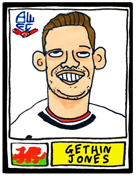 Bolton Wanderers Vol 2 - No Score Draws Wembley Edition - A3 print of 24 Wonky Panini-style Doodles Of BWFC's 2023 EFL Trophy-winning Squad