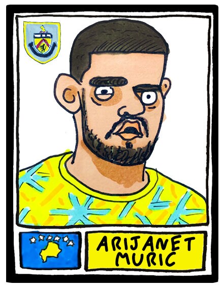 Burnley Vol 2 - No Score Draws Turf Moor Edition - A3 print of 26 Wonky Panini-style Doodles Of Clarets 2022-23 Promotion-Winning Squad