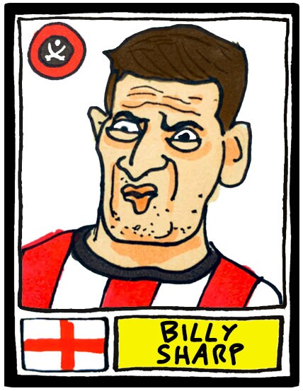 Sheffield United Vol 2 - No Score Draws Blades Going Up Edition - A3 print of 24 hand-drawn Panini Doodles of SUFC 22/23 Promotion Winners