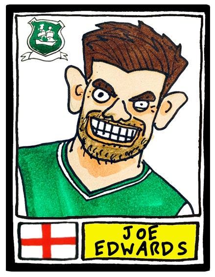 Plymouth Argyle Vol 2 - No Score Draws Pilgrims Going Up Edition - A3 print of 24 hand-drawn Panini-style Doodles of PAFC's League 1 Winners