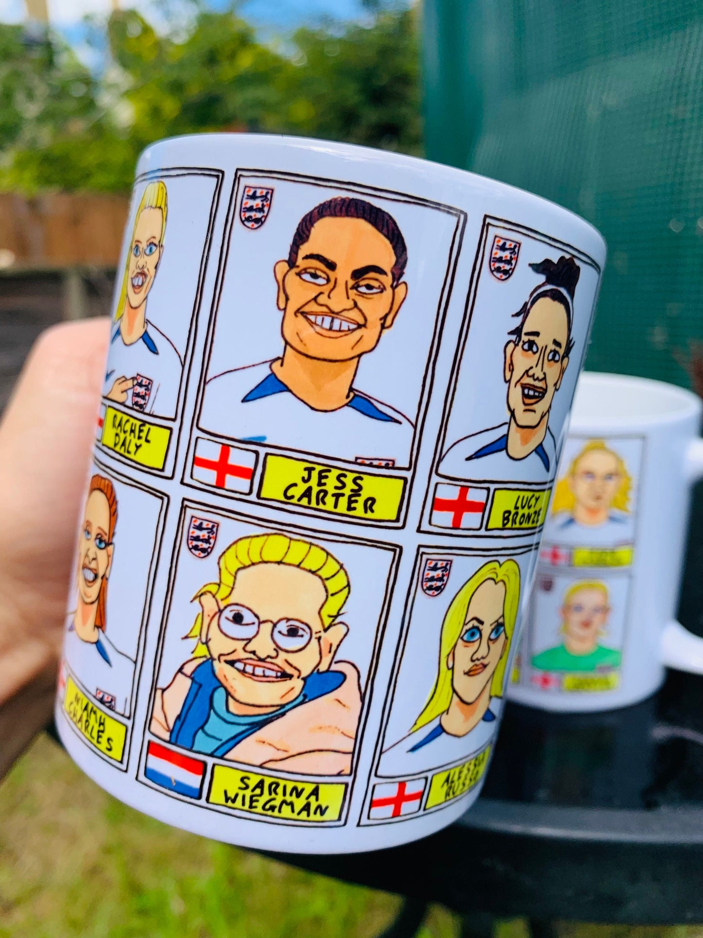 Lionesses Vol 2 England Women's No Score Draws Mug Set - Set of TWO 11oz Ceramic Mugs with Wonky Doodles of England's World Cup '23 Squad