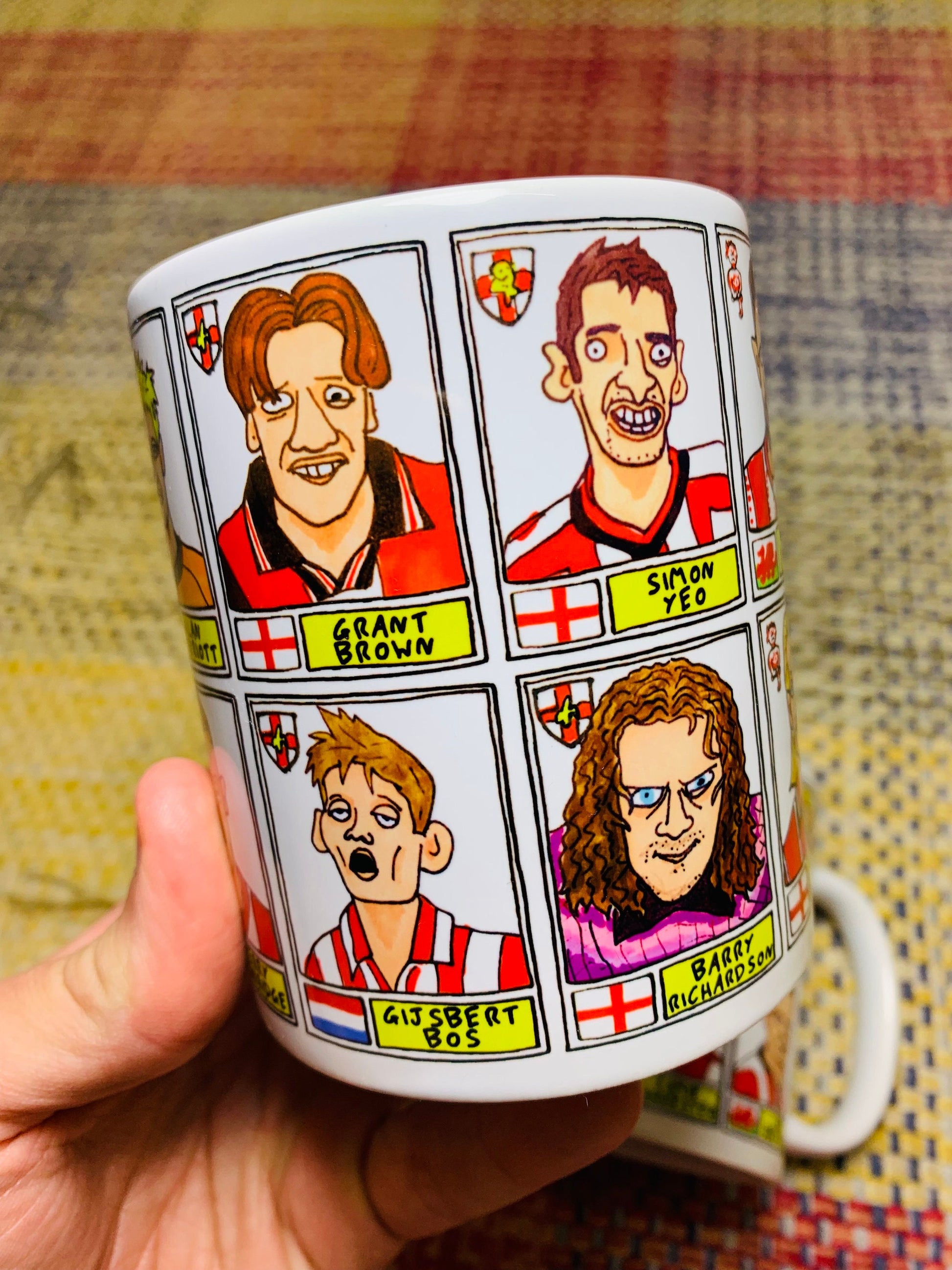 Lincoln City No Score Draws Mug Set - Set of TWO 11oz Ceramic Mugs with Wonky Panini sticker-style No Score Draws Doodles of 24 Imps icons