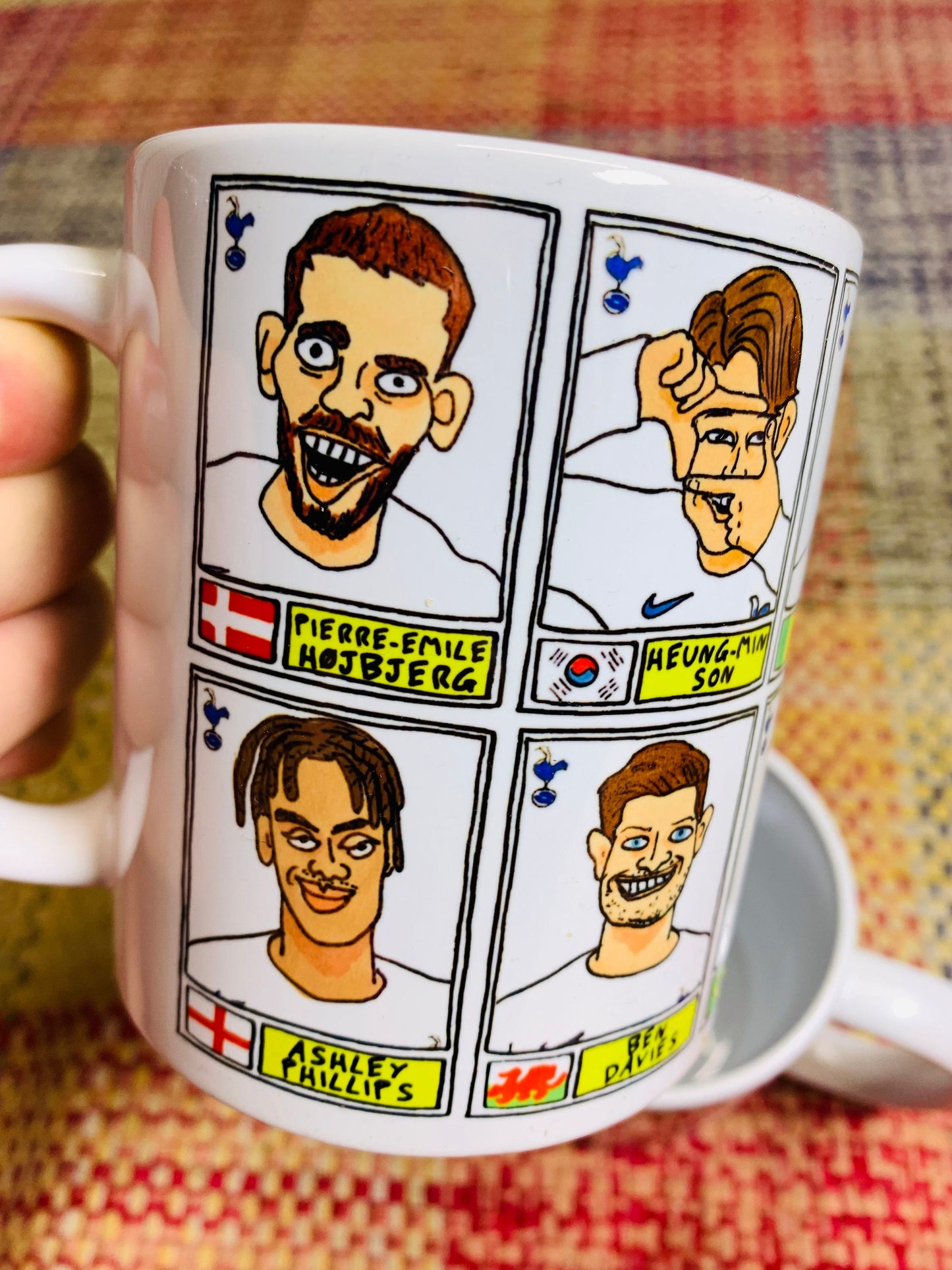 Spurs Volume 3 No Score Draws Mug Set - Set of TWO 11oz Ceramic Mugs with Wonky Panini sticker-style THFC Angeball No Score Draws Doodles