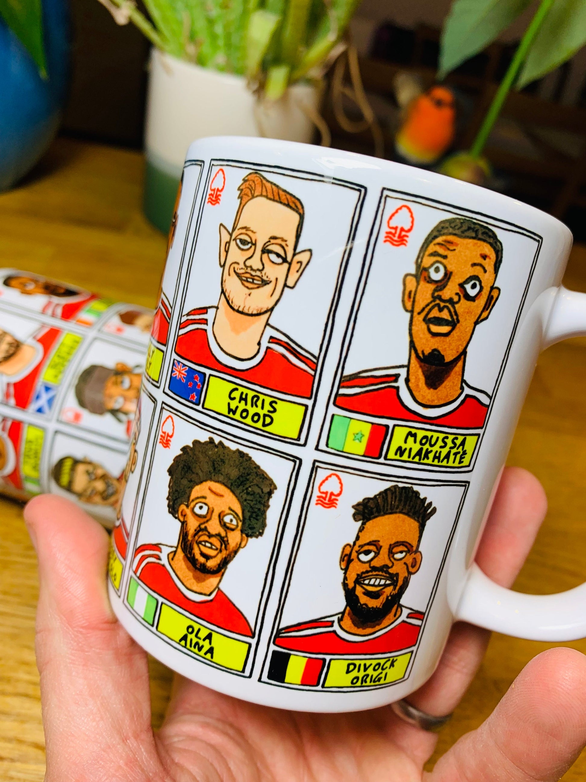 Nottingham Forest Vol 4 No Score Draws Mug Set - Set of TWO 11oz Ceramic Mugs with Wonky Panini-doodles of NFFC's 23/24 Premier League Squad