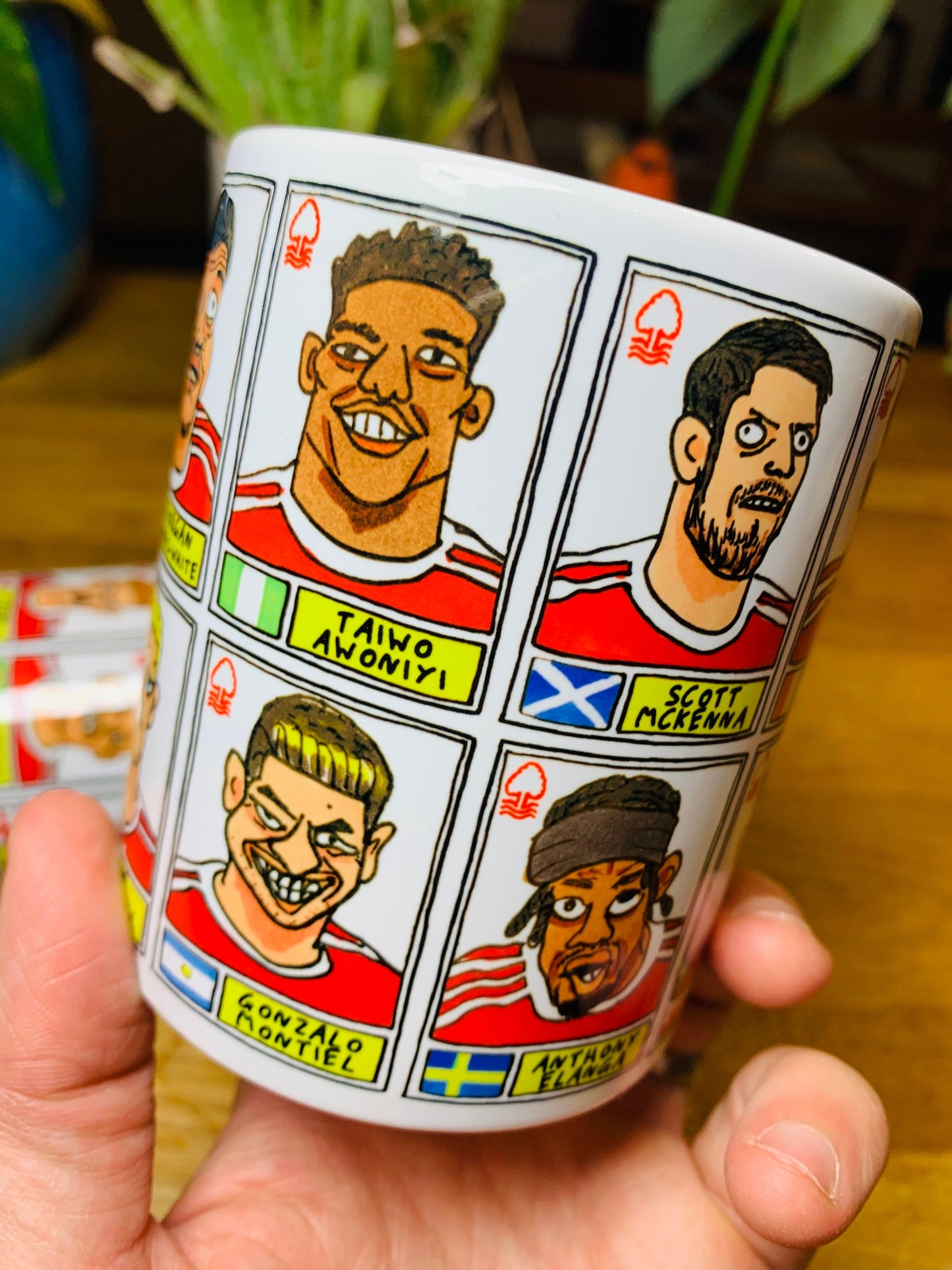 Nottingham Forest Vol 4 No Score Draws Mug Set - Set of TWO 11oz Ceramic Mugs with Wonky Panini-doodles of NFFC's 23/24 Premier League Squad