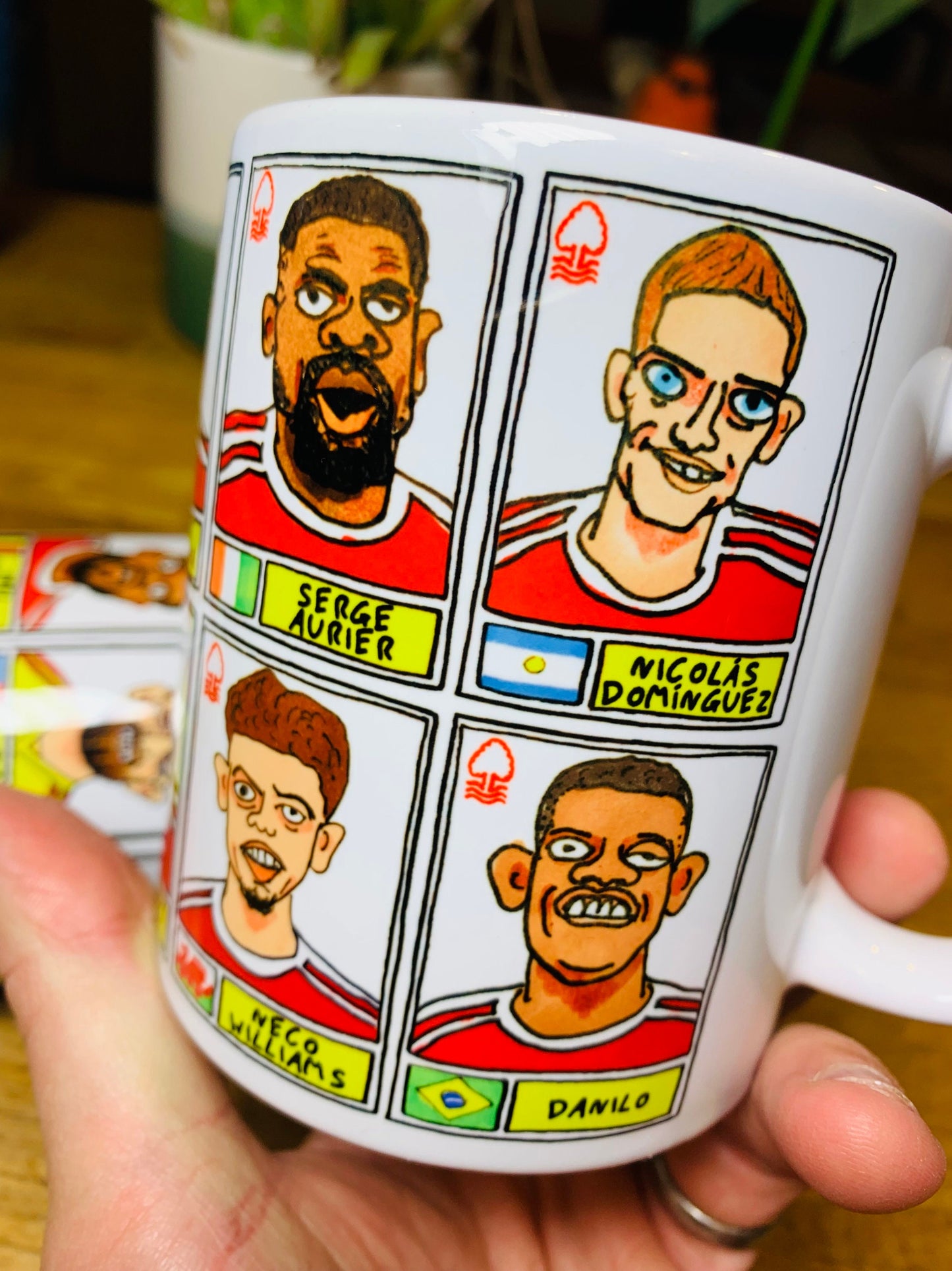 Nottingham Forest Vol 4 No Score Draws Mug Set - Set of TWO 11oz Ceramic Mugs with Wonky Panini-doodles of NFFC's 23/24 Premier League Squad