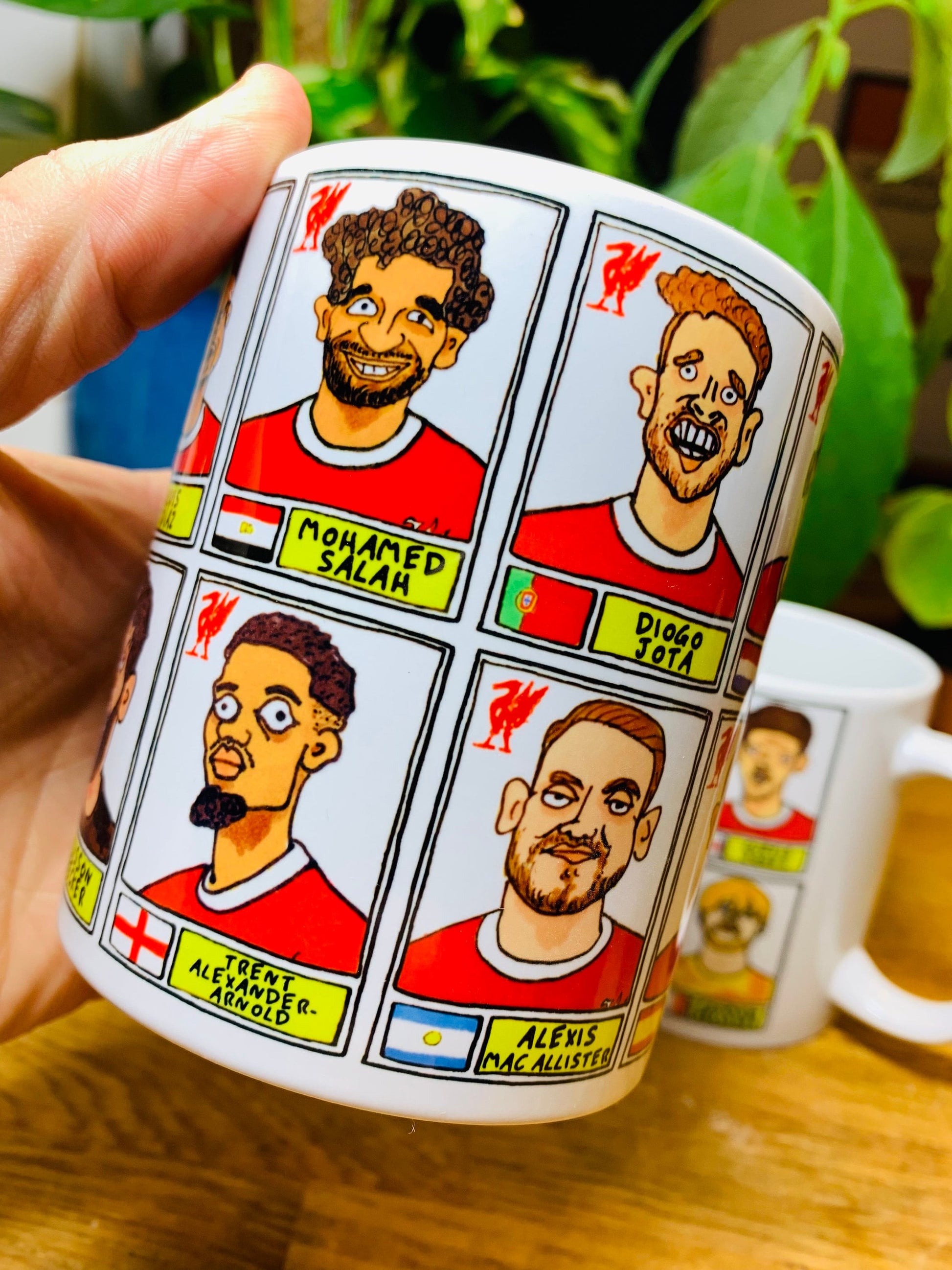 Liverpool Vol 5 23-24 Klopp No Score Draws Mug Set - Set of TWO 11oz Ceramic Mugs with 24 Wonky Panini sticker-style LFC Football Doodles