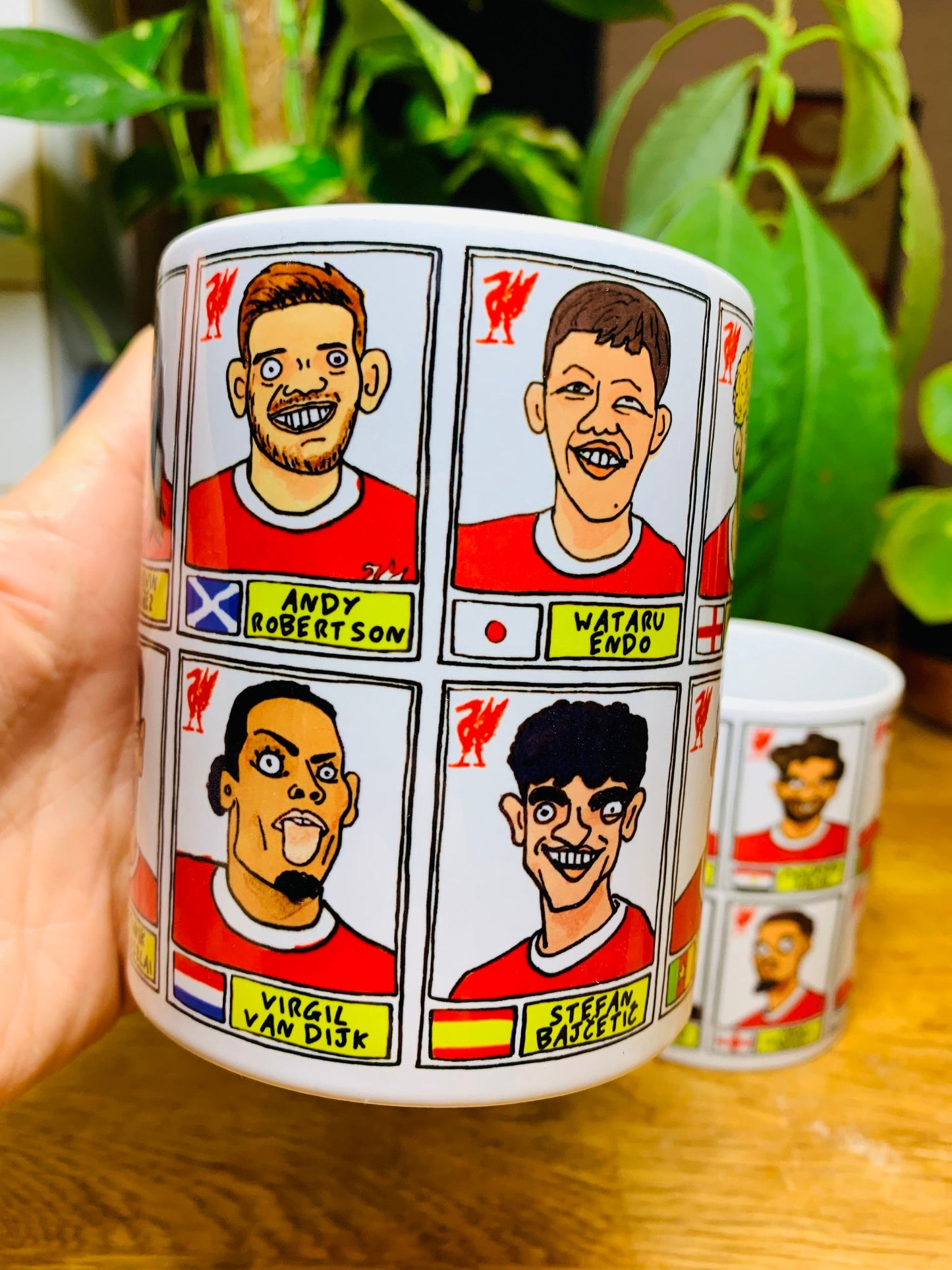 Liverpool Vol 5 23-24 Klopp No Score Draws Mug Set - Set of TWO 11oz Ceramic Mugs with 24 Wonky Panini sticker-style LFC Football Doodles