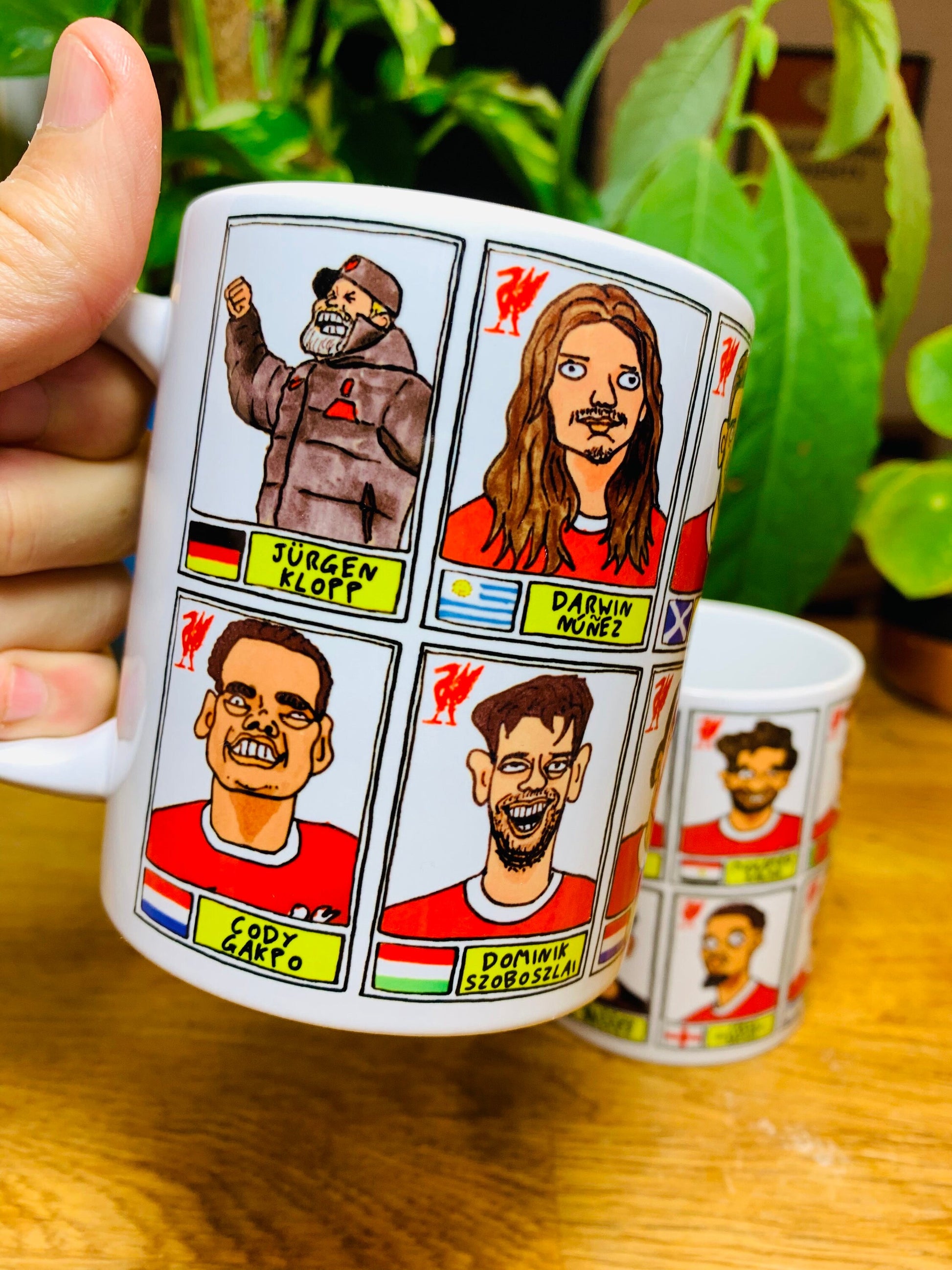 Liverpool Vol 5 23-24 Klopp No Score Draws Mug Set - Set of TWO 11oz Ceramic Mugs with 24 Wonky Panini sticker-style LFC Football Doodles