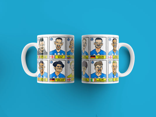 Brighton Vol 2 No Score Draws Mug Set - Set of TWO 11oz Ceramic Mugs with Wonky Panini--style BHAFC 23/24 De Zerbi No Score Draws Doodles