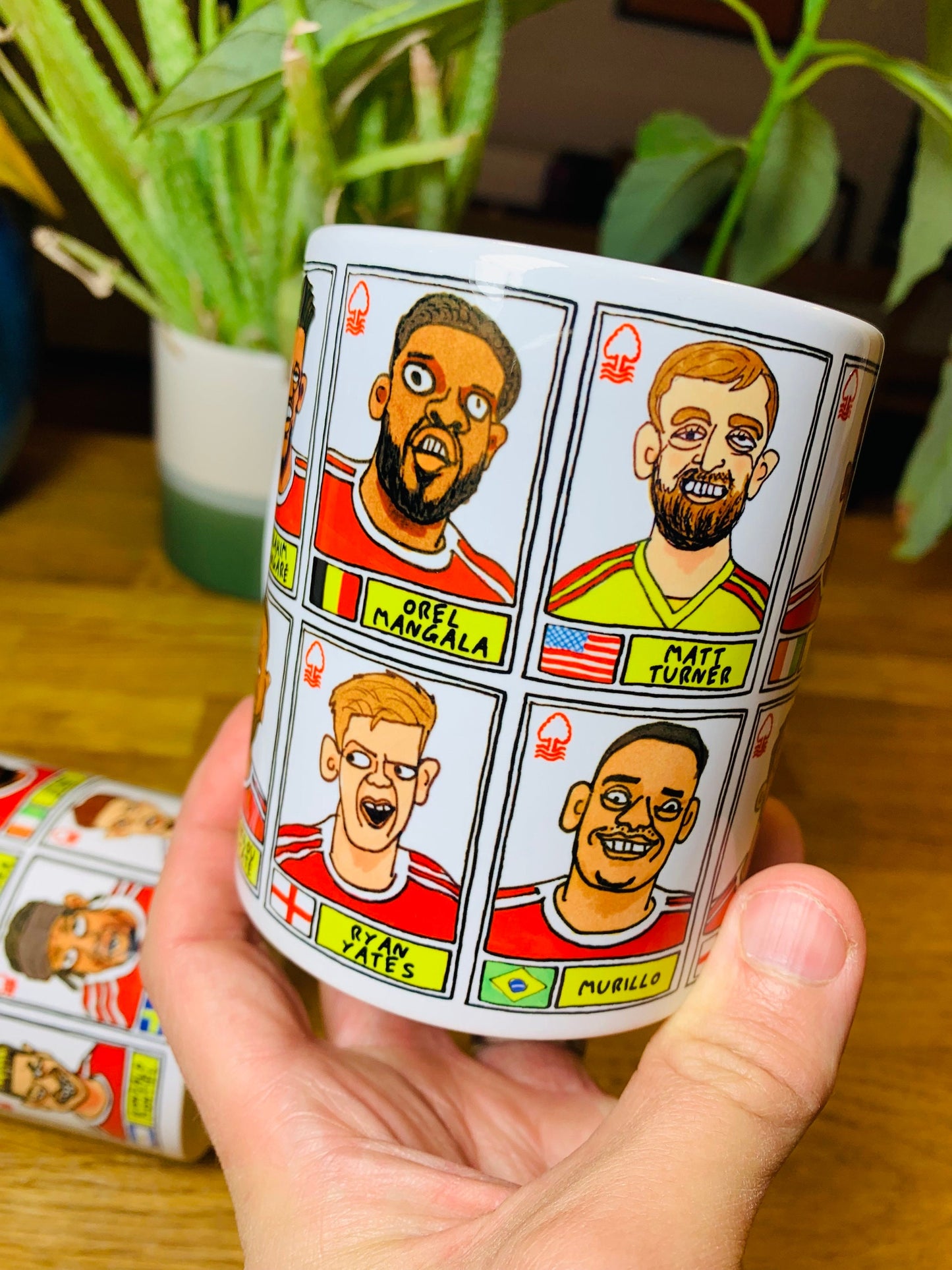 Nottingham Forest Vol 4 No Score Draws Mug Set - Set of TWO 11oz Ceramic Mugs with Wonky Panini-doodles of NFFC's 23/24 Premier League Squad