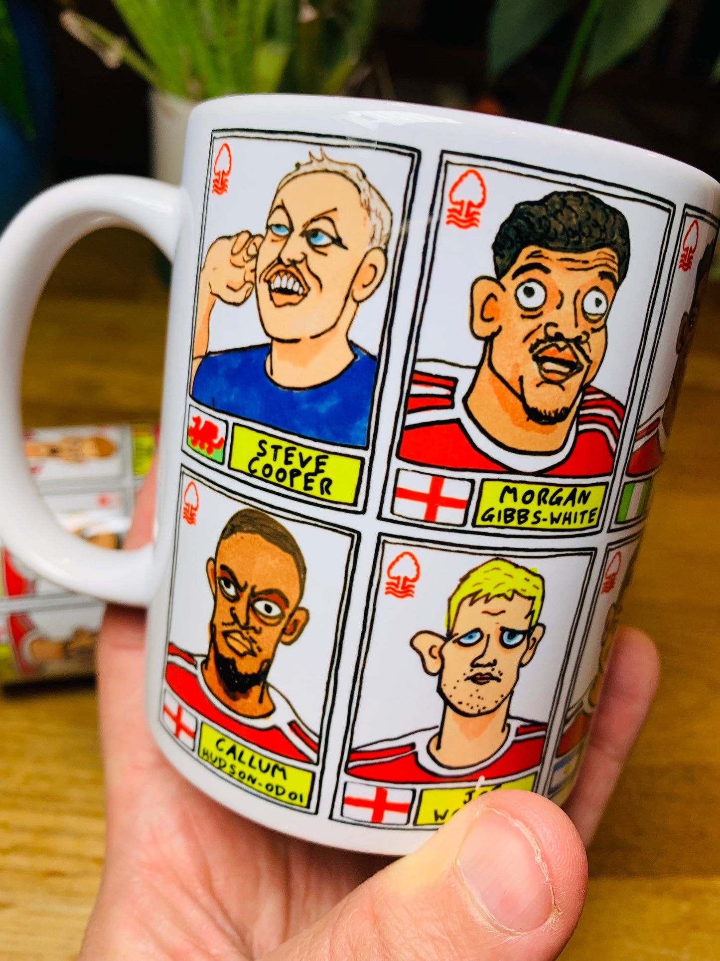 Nottingham Forest Vol 4 No Score Draws Mug Set - Set of TWO 11oz Ceramic Mugs with Wonky Panini-doodles of NFFC's 23/24 Premier League Squad