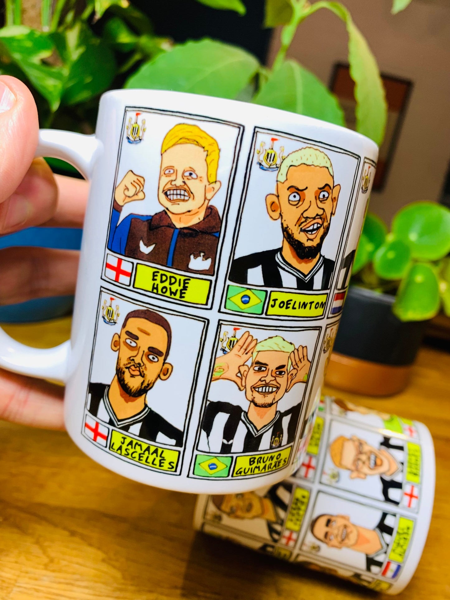 Newcastle Volume 2 No Score Draws Mug Set - Set of TWO 11oz Ceramic Mugs with Wonky Panini-style Doodles of the Magpies' 22/23 Squad