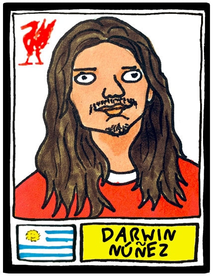 Liverpool Vol 5 - No Score Draws Klopp 23-24 Edition - A3 print of 25 hand-drawn Panini-style Doodles of Jurgen Klopp's LFC 23-24 EPL Squad