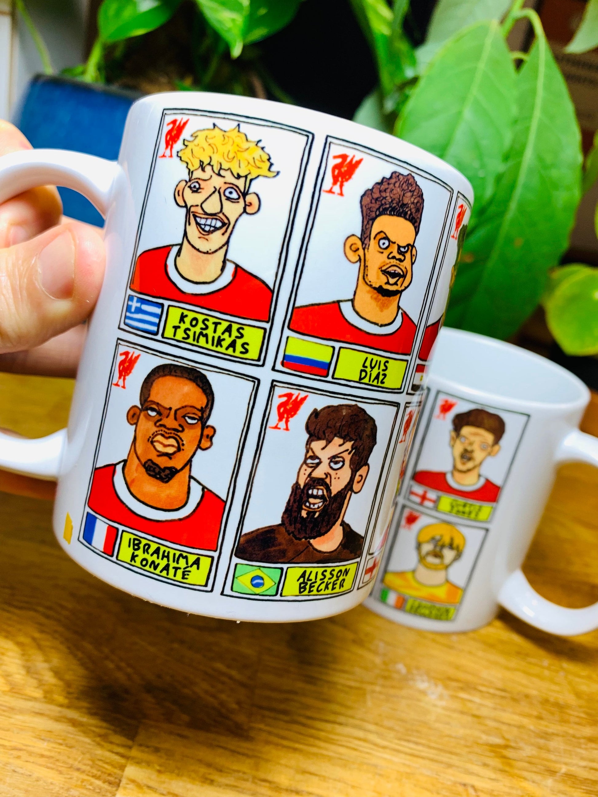 Liverpool Vol 5 23-24 Klopp No Score Draws Mug Set - Set of TWO 11oz Ceramic Mugs with 24 Wonky Panini sticker-style LFC Football Doodles