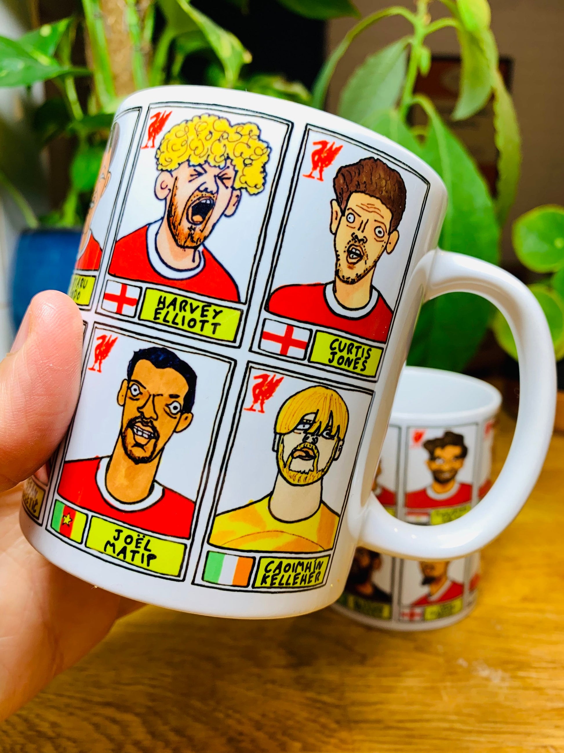 Liverpool Vol 5 23-24 Klopp No Score Draws Mug Set - Set of TWO 11oz Ceramic Mugs with 24 Wonky Panini sticker-style LFC Football Doodles