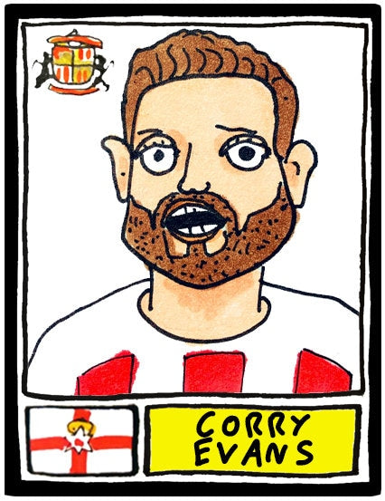 Sunderland Volume 3 - No Score Draws Black Cats 23/24 Edition - A3 print of 24 hand-drawn Panini-style doodles of Tony Mowbray's Sunderland