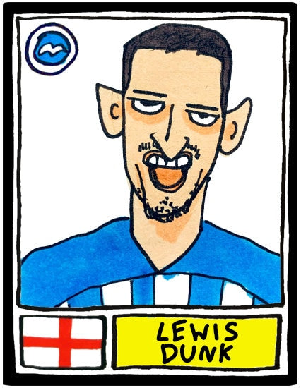 Brighton Vol 2 - No Score Draw De Zerbi Ball Edition - A3 print of 26 hand-drawn Panini-style wonky doodles of De Zerbi's BHAFC 23/24 Team