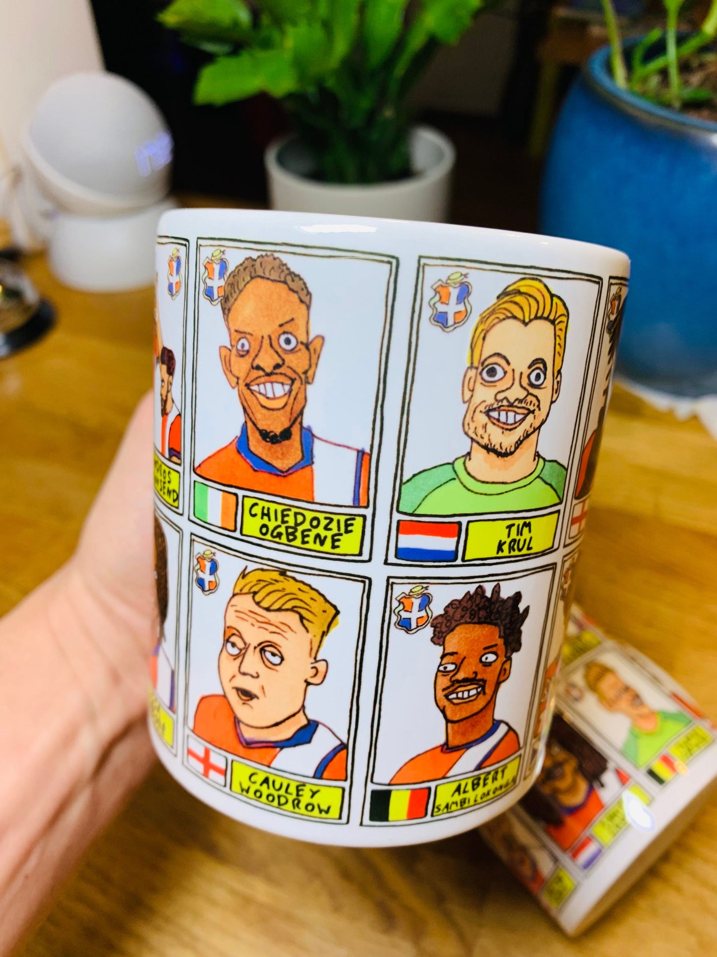 Luton Town Vol 3 No Score Draws Mug Set - Set of TWO 11oz Ceramic Mugs with Wonky Paninified Hatters Doodles of LTFC's 23/24 EPL Heroes