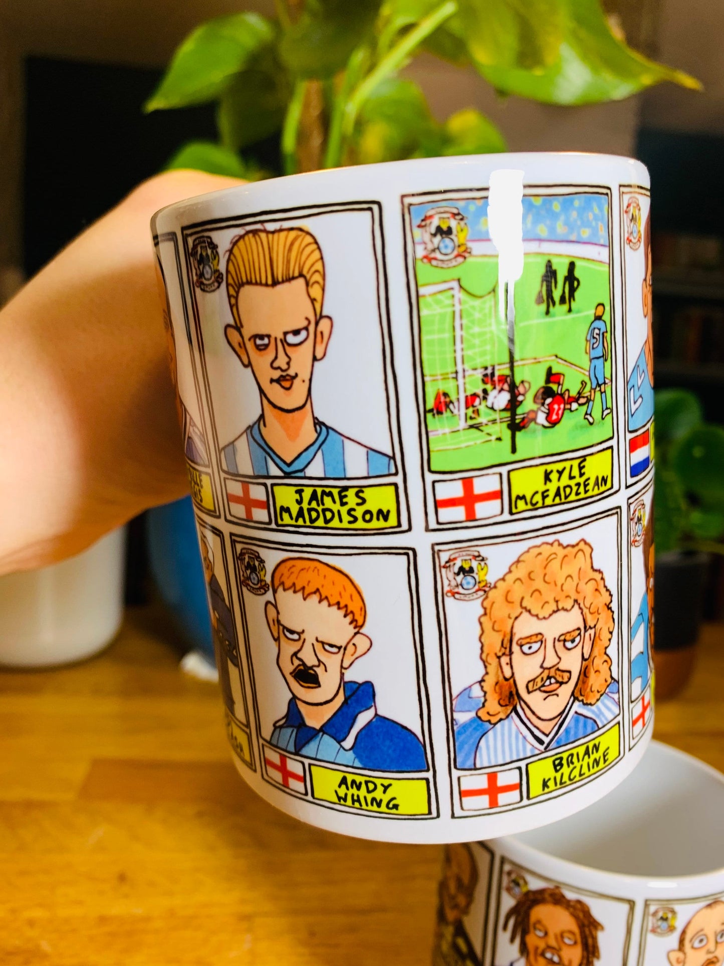 Coventry City No Score Draws Mug Set - Set of TWO 11oz Mugs with Wonky Panini-style No Score Draws Doodles of 24 CCFC icons - NEW for 2024!