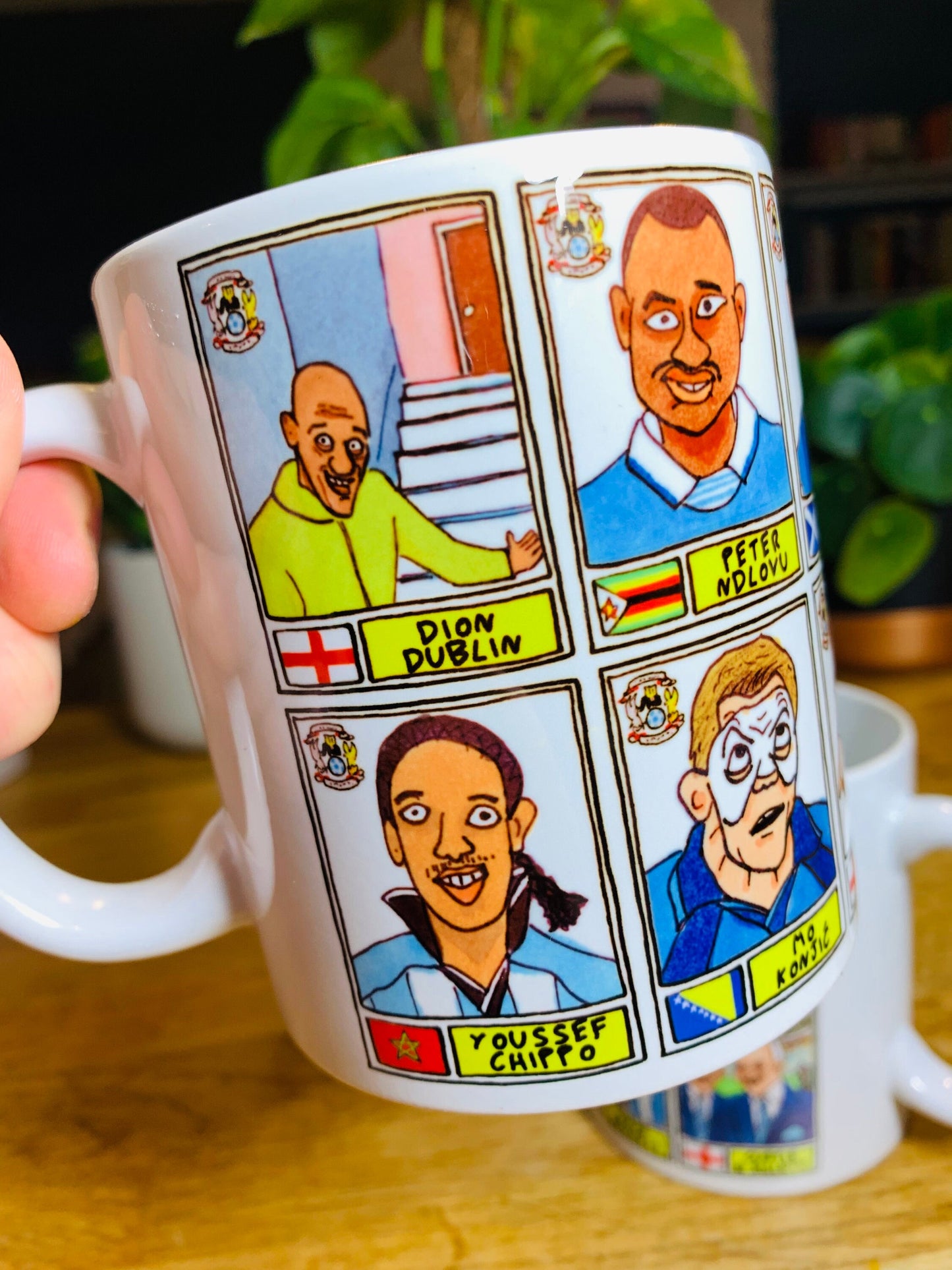 Coventry City No Score Draws Mug Set - Set of TWO 11oz Mugs with Wonky Panini-style No Score Draws Doodles of 24 CCFC icons - NEW for 2024!