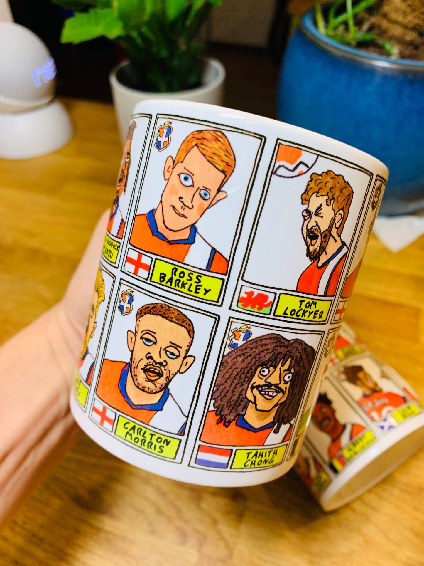 Luton Town Vol 3 No Score Draws Mug Set - Set of TWO 11oz Ceramic Mugs with Wonky Paninified Hatters Doodles of LTFC's 23/24 EPL Heroes