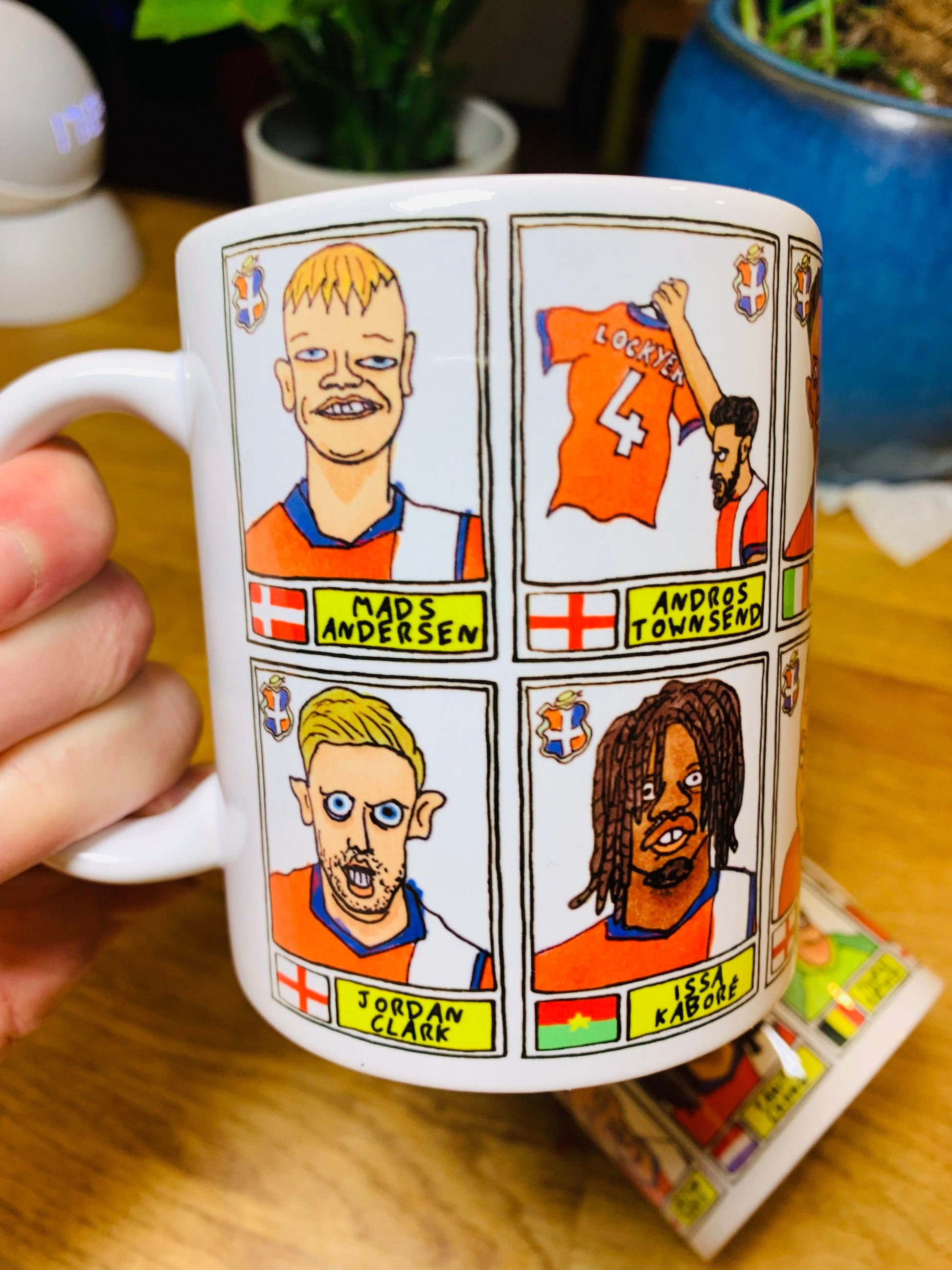 Luton Town Vol 3 No Score Draws Mug Set - Set of TWO 11oz Ceramic Mugs with Wonky Paninified Hatters Doodles of LTFC's 23/24 EPL Heroes