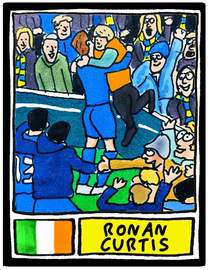 Wimbledon - No Score Draws Dons Edition - A3 print of 36 hand-drawn Panini-style Doodles of Wimbledon WFC/AFCW legends - Wonky football art